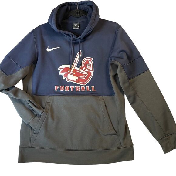 Nike Hoodie Youth M Blue And Gray Therms With Red Football Graphic - Picture 1 of 8